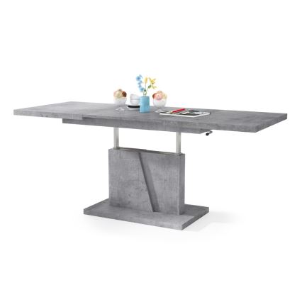 Udtrækkeligt sofabord/spisebord med hæveplade NINO grå beton