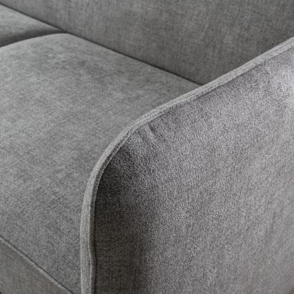 Sovesofa i L-form med opbevaringsplads NISA grå venstrevendt