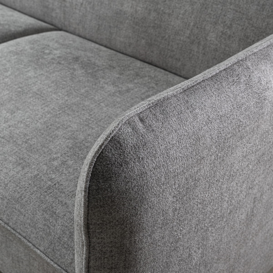 NISA L-formet hjørnesofa med sovefunktion og opbevaring, grå, højrevendt