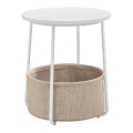 NOIRA sidebord, hvid/lysebrun