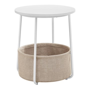 NOIRA sidebord, hvid/lysebrun