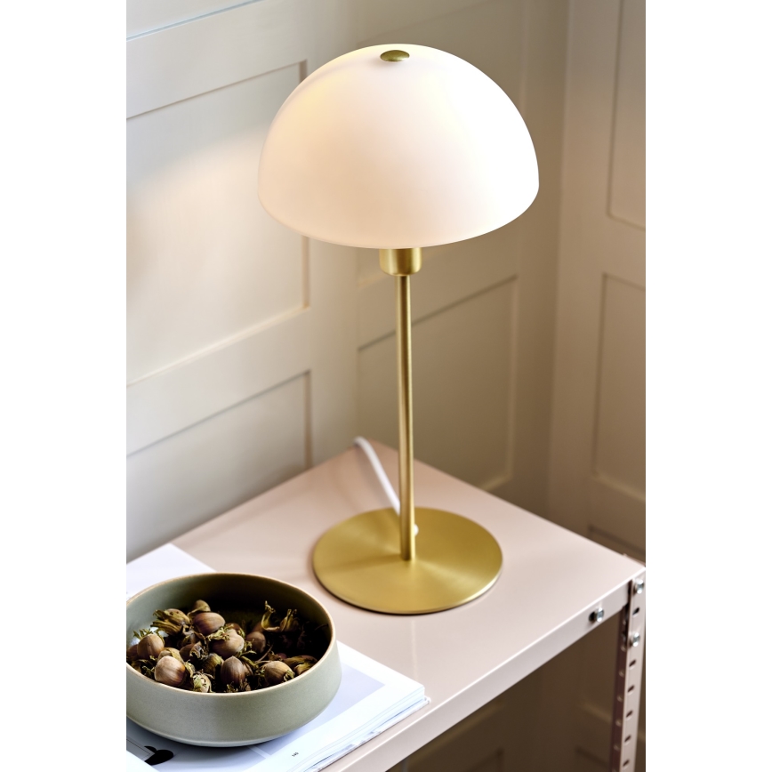 Nordlux - Bordlampe ELLEN 1xE14/40W/230V guldfarvet/hvid
