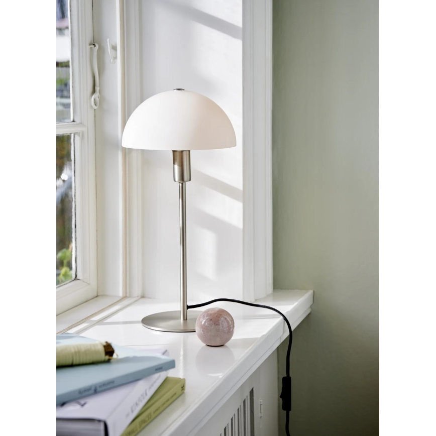 Nordlux - Bordlampe ELLEN 1xE14/40W/230V mat krom/hvid