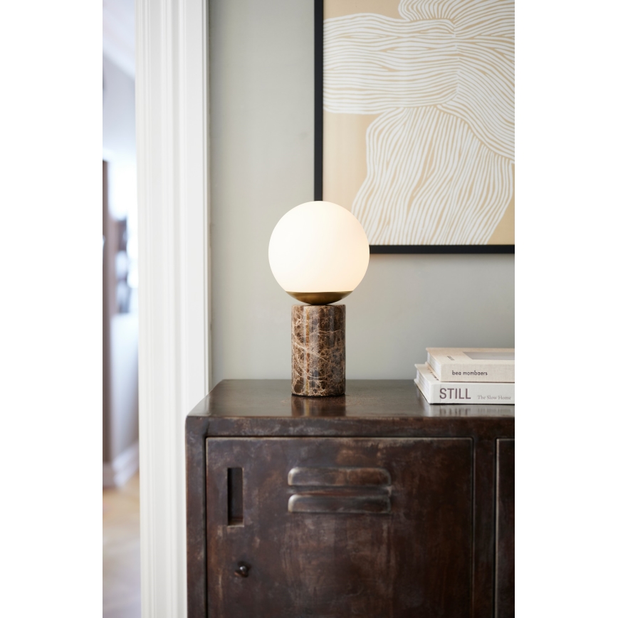 Nordlux - Bordlampe LILLY 1xE14/25W/230V marmor/brun