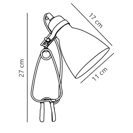 Nordlux - Bordlampe med klemme CYCLONE 1xE14/15W/230V hvid
