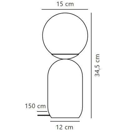Nordlux - Bordlampe NOTTI 1xE14/25W/230V grå