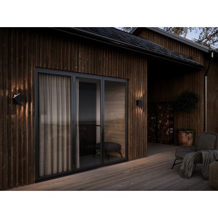 Nordlux - TURN LED, dæmpbar udendørs væglampe, 13,8W, 230V, IP54, sort