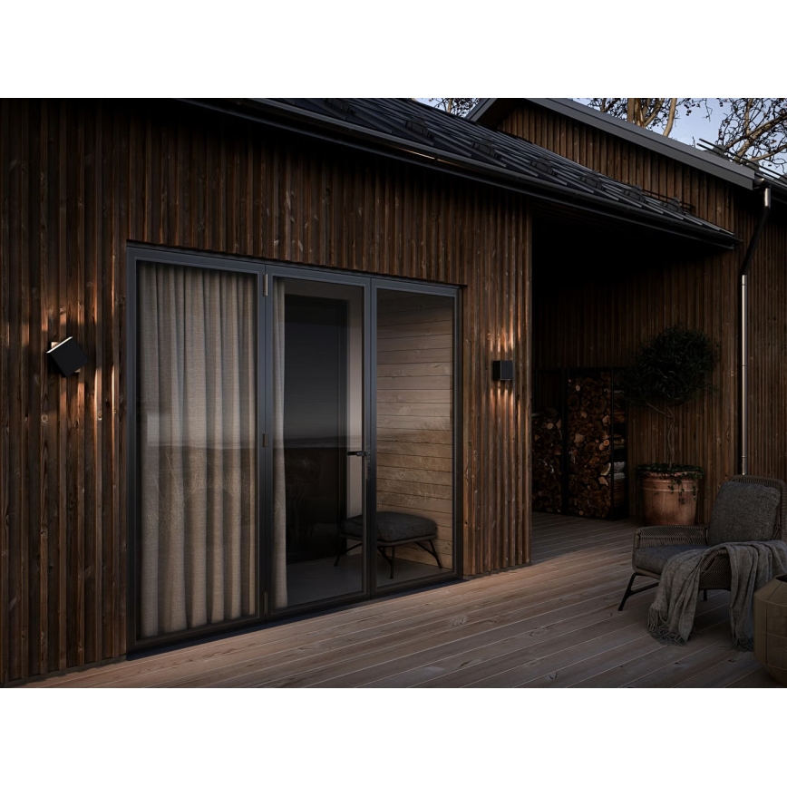 Nordlux - TURN LED, dæmpbar udendørs væglampe, 13,8W, 230V, IP54, sort