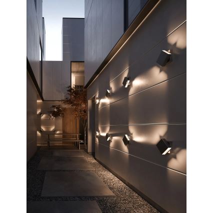 Nordlux - TURN LED, dæmpbar udendørs væglampe, 13,8W, 230V, IP54, sort