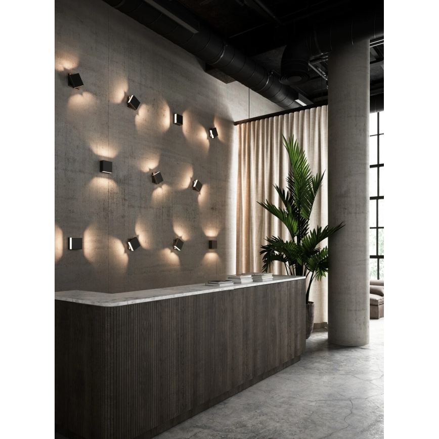 Nordlux - TURN LED, dæmpbar udendørs væglampe, 13,8W, 230V, IP54, sort