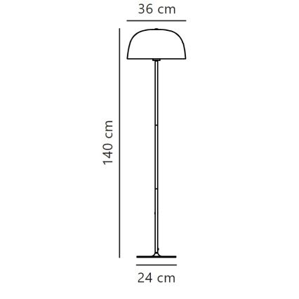 Nordlux - Gulvlampe CERA 1xE27/60W/230V guldfarvet