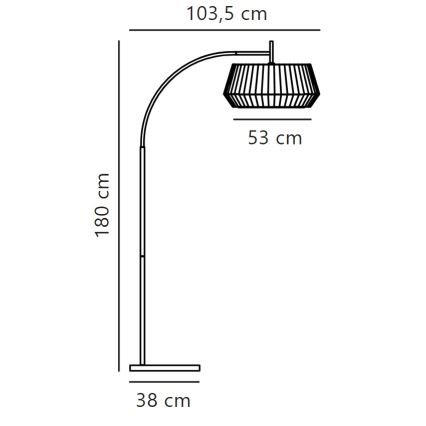 Nordlux - Gulvlampe DICTE 1xE27/60W/230V sort/beige