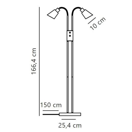 Nordlux - Gulvlampe MOLLI 2xE14/25W/230V