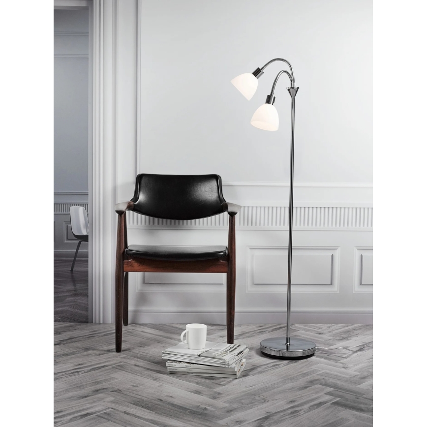 Nordlux - Gulvlampe RAY 2xE14/25W/230V blank krom