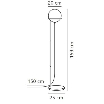 Nordlux - Gulvlampe WILSON 1xG9/5W/230V sort