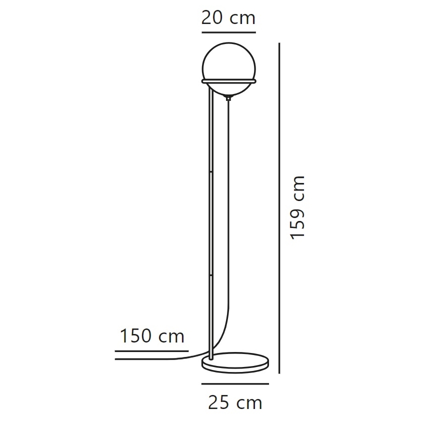 Nordlux - Gulvlampe WILSON 1xG9/5W/230V sort