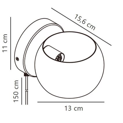 Nordlux - Justerbar væ spotlampe BELIR 1xG9/5W/230V sort