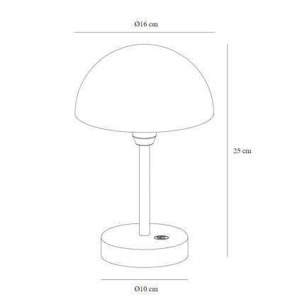 Nordlux - LED Dæmpbar rechargeable udendørs bordlampe ELLEN LED/2,8W/3,7V IP44 beige