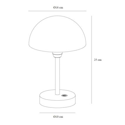 Nordlux - LED Dæmpbar rechargeable udendørs bordlampe ELLEN LED/2,8W/3,7V IP44 sort