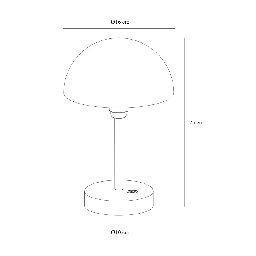 Nordlux - LED Dæmpbar rechargeable udendørs bordlampe ELLEN LED/2,8W/3,7V IP44 sort