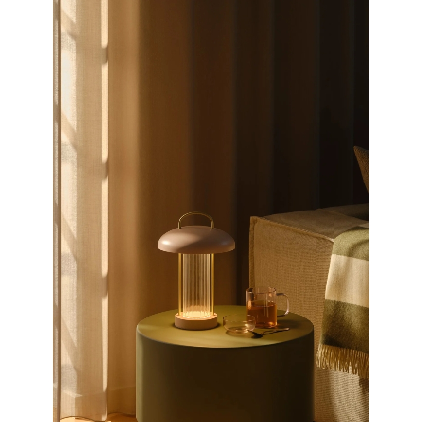 Nordlux - LED dæmpbar, genopladelig berøringsbetjent bordlampe MIRANO LED/3W/3,7V rosa