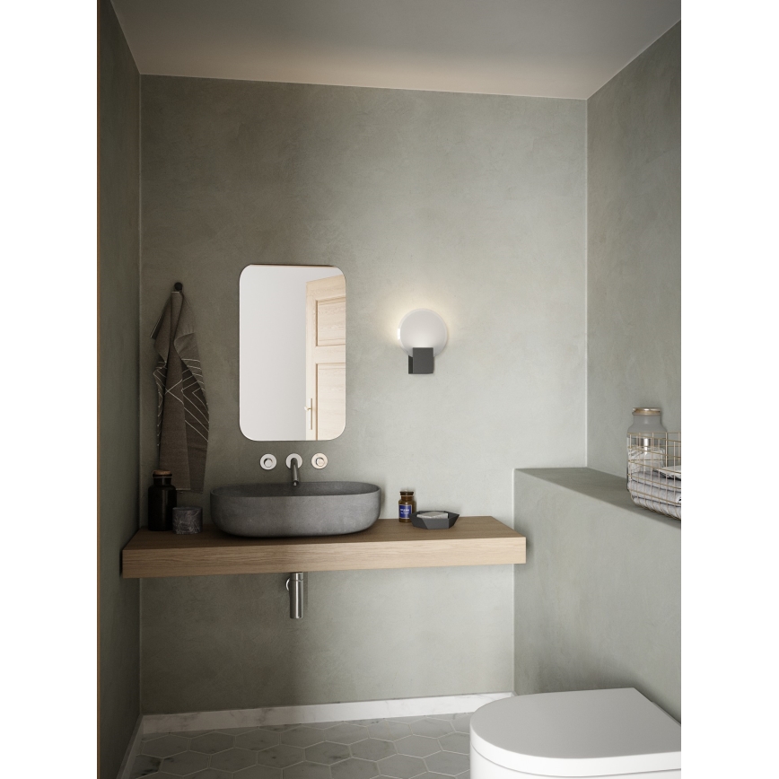 Nordlux - LED Dæmpbar væglampe til badeværelse HESTER LED/9,5W/230V IP44 sort