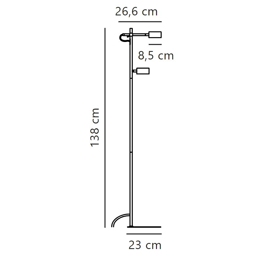 Nordlux - LED gulvlampe dæmpbar CLYDE 2xLED/4W/230V