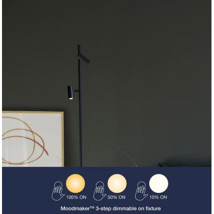 Nordlux - LED Dæmpbar touch-funktion gulvlampe OMARI 2xLED/3,2W/230V sort