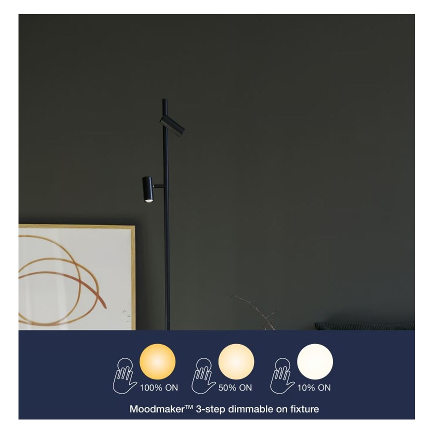 Nordlux - LED Dæmpbar touch-funktion gulvlampe OMARI 2xLED/3,2W/230V sort