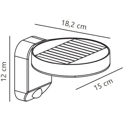 Nordlux - LED solcelle væglampe med sensor RICA LED/5W/3,7V IP44 2200 mAh rund
