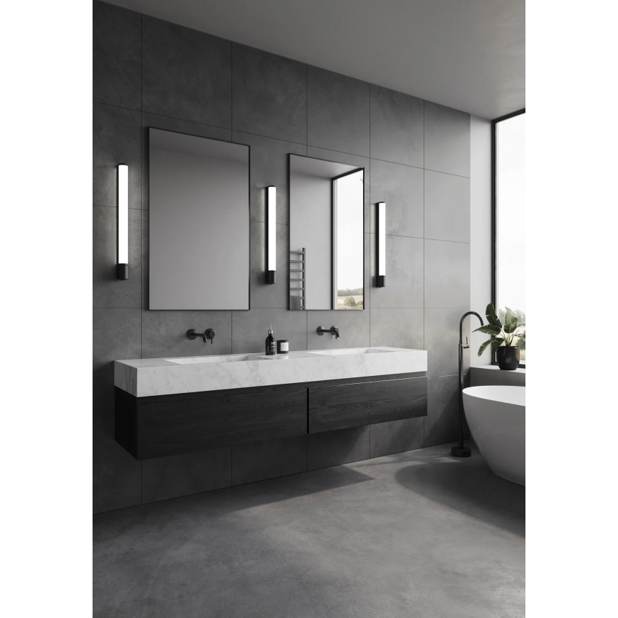 Nordlux - MALAIKA LED badeværelses-spejlbelysning med stikkontakt LED/15W/230V IP44 68,4 cm sort