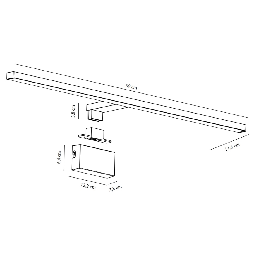 Nordlux - LED spejllampe til badeværelse MARLEE LED/11,5W/230V 3000K IP44 sort