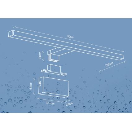 Nordlux - LED spejllampe til badeværelse MARLEE LED/8,9W/230V IP44 4000K 50 cm sort