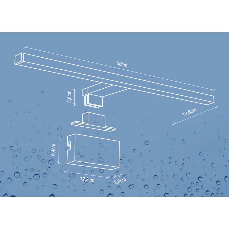 Nordlux - LED spejllampe til badeværelse MARLEE LED/8,9W/230V IP44 4000K 50 cm sort