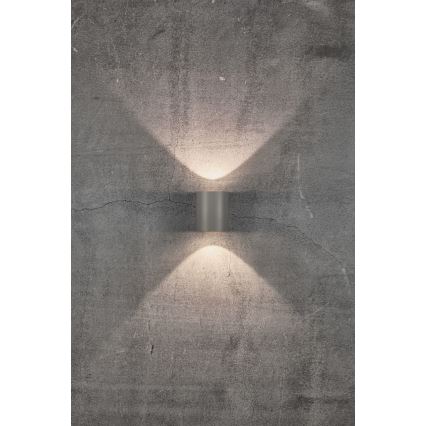 Nordlux - LED udendørs væglampe CANTO 2xLED/5,5W/230V IP44 grå