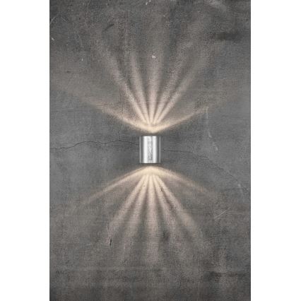 Nordlux - LED udendørs væglampe CANTO 2xLED/6W/230V IP44 sølv