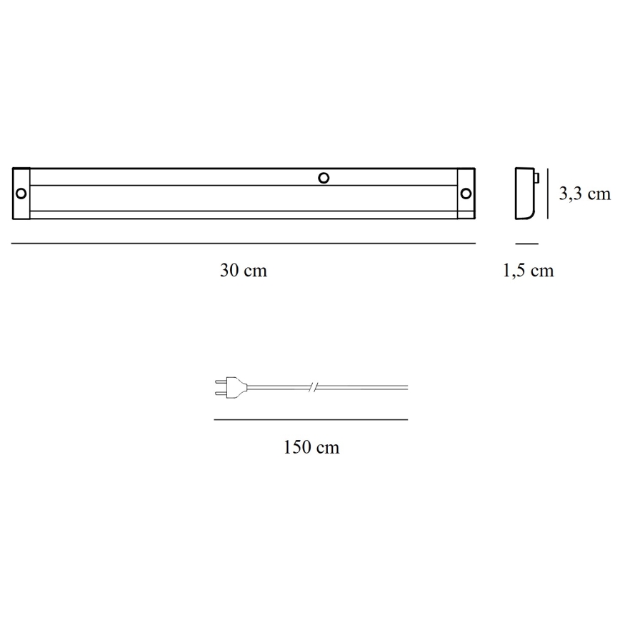 Nordlux - LED underskabslampe PRESTON LED/4W/230V 3000/4000K 30 cm