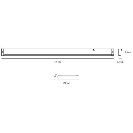Nordlux - LED underskabslampe PRESTON LED/8W/230V 3000/4000K 55 cm