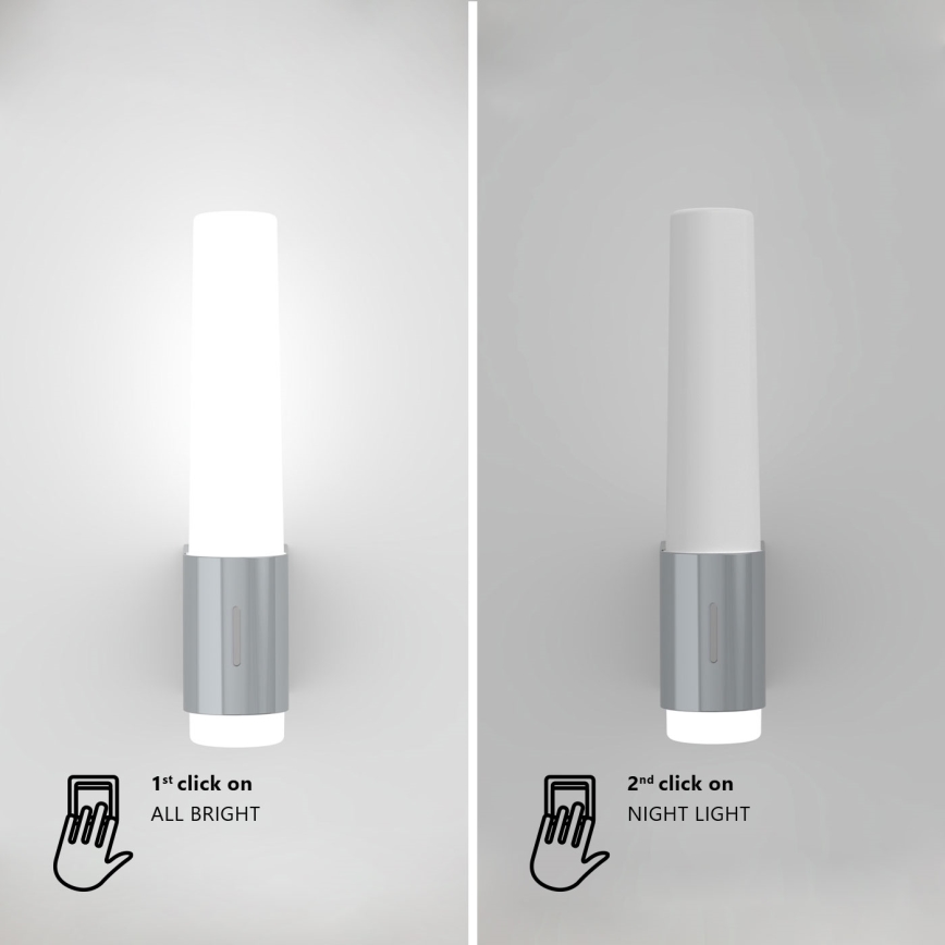 Nordlux - LED væglampe til badeværelse dæmpbar HELVA LED/6,8W/230V IP44 CRI 90 skinnende krom