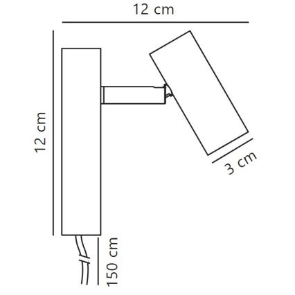 Nordlux - LED vægspot dæmpbar OMARI LED/3,2W/230V sort