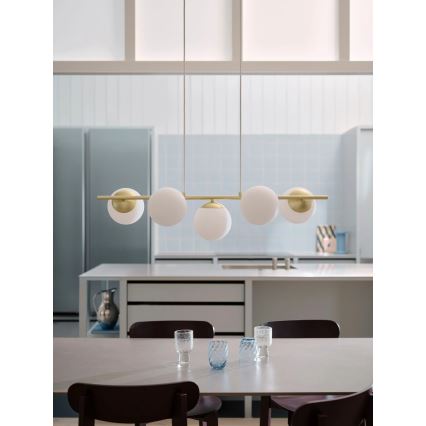 Nordlux - LILLY pendel på kabel 5xE14/10W/230V messing