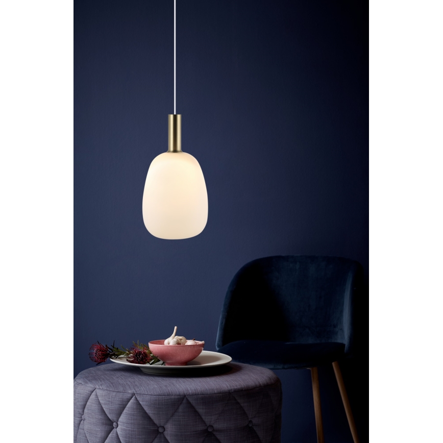 Nordlux - Loftlampe på kabel ALTON 1xE27/60W/230V hvid/sort/messing
