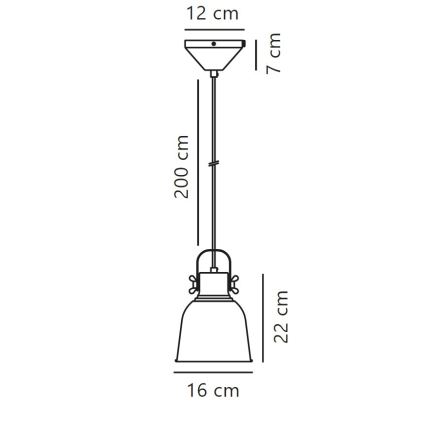 Nordlux - Pendel ADRIAN 1xE27/25W/230V diameter 16 cm antracit