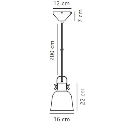 Nordlux - Pendel ADRIAN 1xE27/25W/230V diameter 16 cm grå