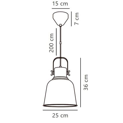 Nordlux - Pendel ADRIAN 1xE27/25W/230V diameter 25 cm grå