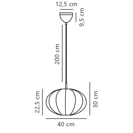Nordlux - Pendel AERON 1xE27/40W/230V diameter 40 cm