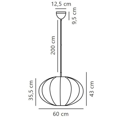 Nordlux - Pendel AERON 1xE27/40W/230V diameter 60 cm
