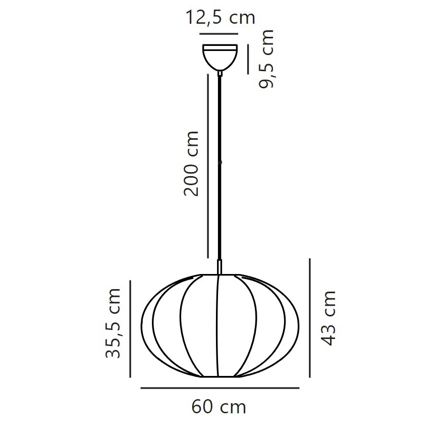 Nordlux - Pendel AERON 1xE27/40W/230V diameter 60 cm