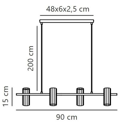 Nordlux - Pendel ALANIS 4xGU10/15W/230V sort