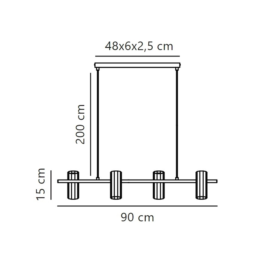 Nordlux - Pendel ALANIS 4xGU10/15W/230V sort